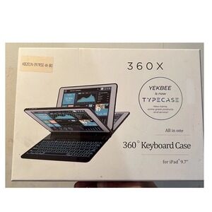 Typecase 360X Keyboard Case iPad 9.7 Black White Keys KB201N Backlit 360 Cover